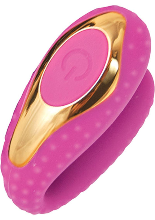 Load image 1 in gallery view. Surenda Enhanced Oral Vibe Rechargeable Silicone Vibrator - Gold/Pink