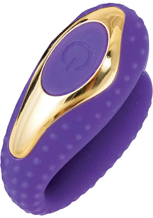 Load image 1 in gallery view. Surenda Enhanced Oral Vibe Rechargeable Silicone Vibrator - Gold/Purple