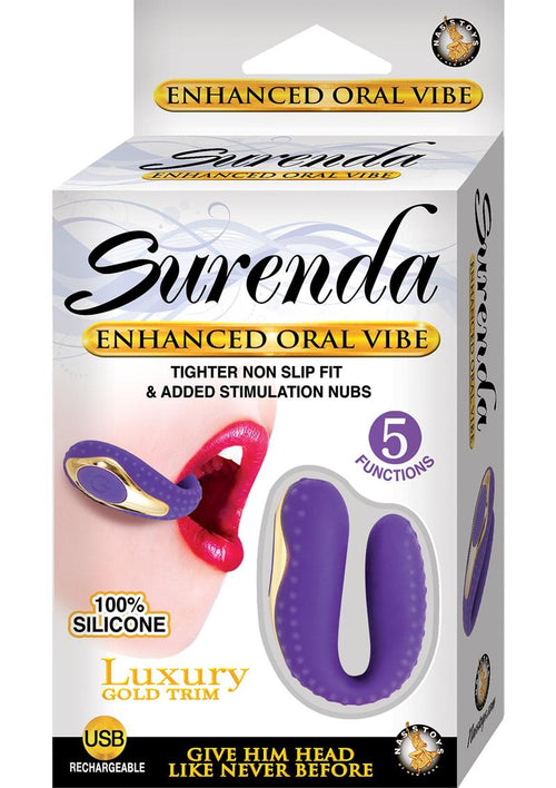 Load image 1 in gallery view. Surenda Enhanced Oral Vibe Rechargeable Silicone Vibrator - Gold/Purple