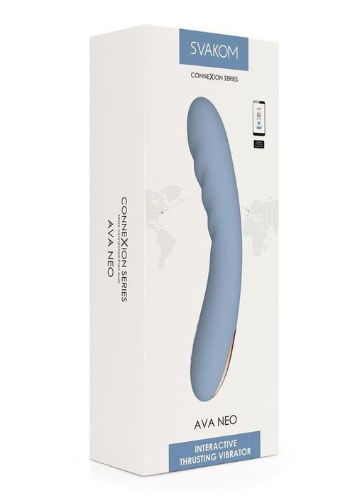 Load image 1 in gallery view. Svakom Ava Neo Rechargeable Silicone Vibrator with Remote - Blue