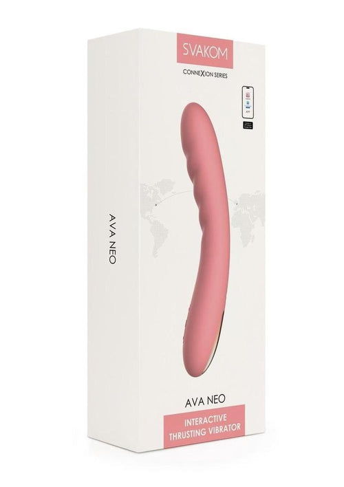 Load image 1 in gallery view. Svakom Ava Neo Rechargeable Silicone Vibrator with Remote - Peach/Pink