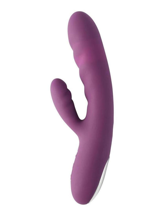 Load image 1 in gallery view. Svakom Avery Silicone Dual Stimulating Rechargeable Vibrator - Purple/Violet
