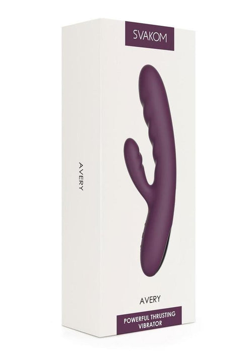 Load image 1 in gallery view. Svakom Avery Silicone Dual Stimulating Rechargeable Vibrator - Purple/Violet