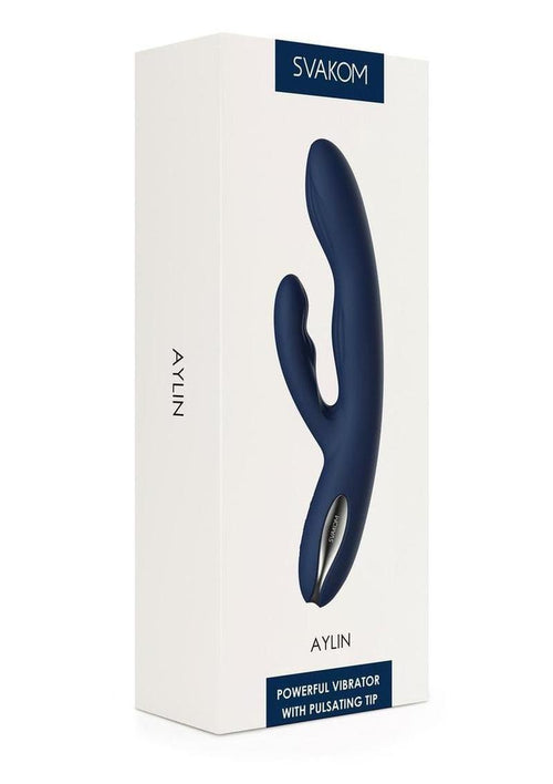 Load image 1 in gallery view. Svakom Aylin Silicone Vibrator - Blue/Silver