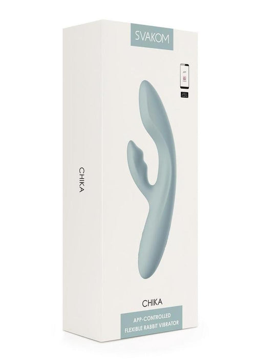Load image 1 in gallery view. Svakom Chika Rechargeable Silicone App Compatible Interactive Rabbit Vibrator - Gray/Grey