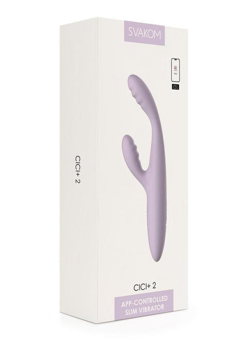Load image 1 in gallery view. Svakom Cici Plus 2 Rechargeable Silicone App Controlled G-Spot Warming Vibrator - Lavender/Purple