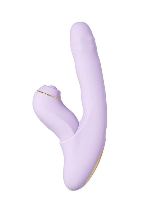 Load image 1 in gallery view. Svakom Duoglow Rechargeable Silicone Dual Vibrator - Gold/Lavender