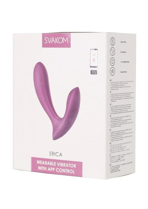 Load image 1 in gallery view. Svakom Erica Rechargeable Silicone App Compatible Dual Vibrator with Clitoral Stimulator and Remote - Pink