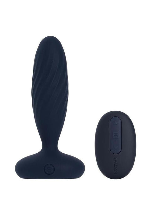 Load image 1 in gallery view. Svakom Jordan Rechargeable Silicone App Control Thrusting Anal Vibrator - Navy Blue