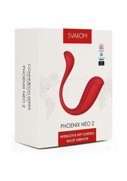 Load image 1 in gallery view. Svakom Phoenix Neo Interactive Rechargeable Silicone Vibrator with Remote Control - Red