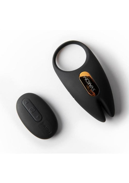 Load image 1 in gallery view. Svakom Winni 2 Silicone Cock Ring - Black/Gold