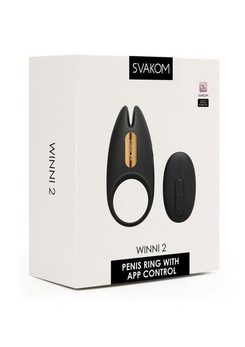 Load image 1 in gallery view. Svakom Winni 2 Silicone Cock Ring - Black/Gold