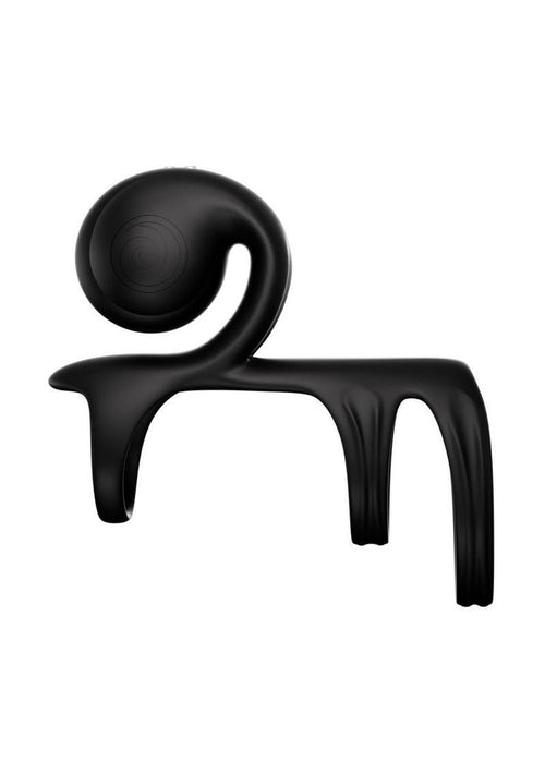 Load image 1 in gallery view. Svibe Snail Jovi Arc Rechargeable Silicone Couples Triple Cock Ring with Remote Control - Noir Haze