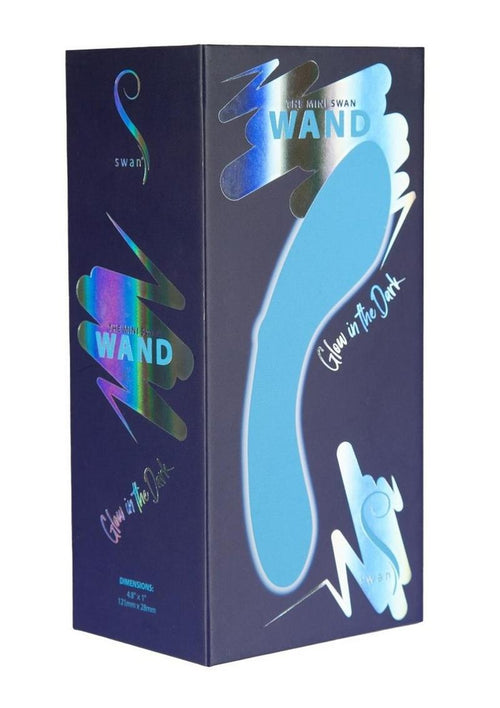 Load image 1 in gallery view. Swan Mini Swan Wand Rechargeable Silicone Glow In The Dark Massager - Blue/Glow In The Dark