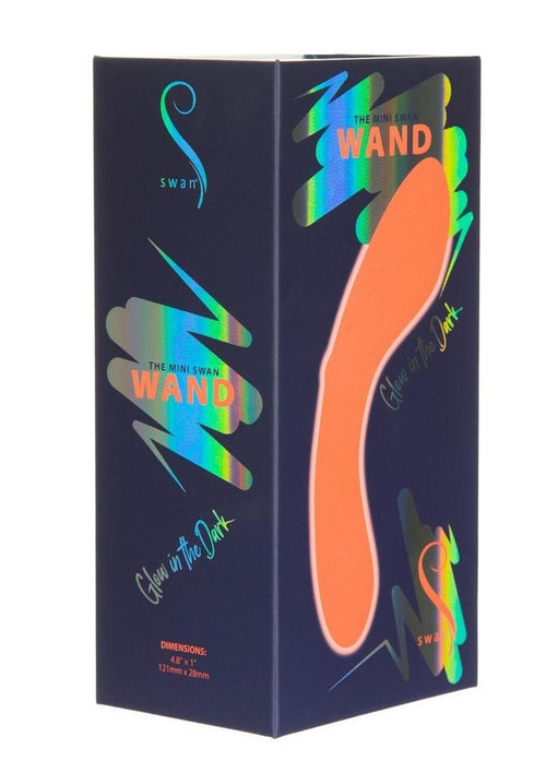 Load image 1 in gallery view. Swan Mini Swan Wand Rechargeable Silicone Glow In The Dark Massager - Glow In The Dark/Orange