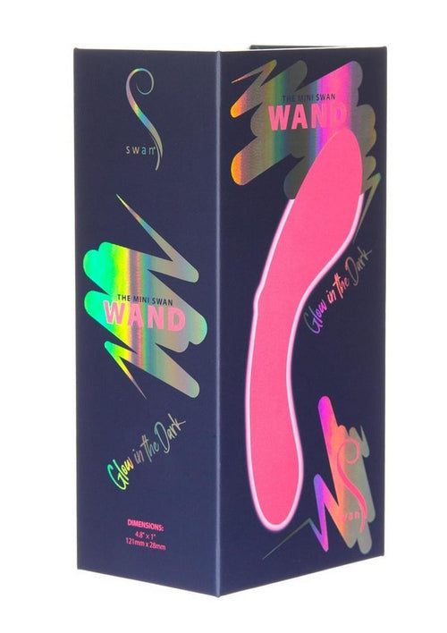 Load image 1 in gallery view. Swan Mini Swan Wand Rechargeable Silicone Glow In The Dark Massager - Glow In The Dark/Pink
