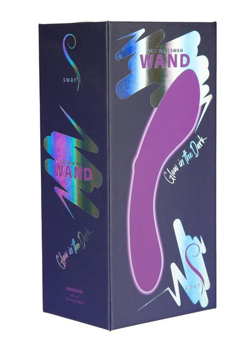 Load image 1 in gallery view. Swan Mini Swan Wand Rechargeable Silicone Glow In The Dark Massager - Glow In The Dark/Purple