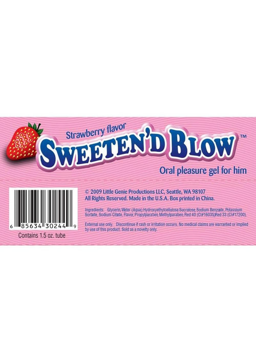 Load image 1 in gallery view. Sweeten D Blow Flavored Oral Pleasure Gel 1.5oz - Strawberry