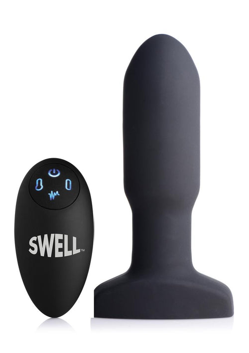 Load image 1 in gallery view. Swell Inflatable Rechargeable Silicone Vibrating Missile Anal Plug - Black