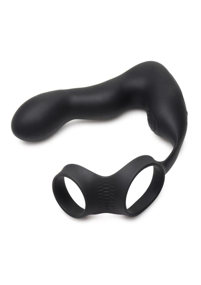 Swell Rechargeable Silicone Inflatable 10x Vibrating Prostate Plug with Cock and Ball Ring and Remote Control SWELL