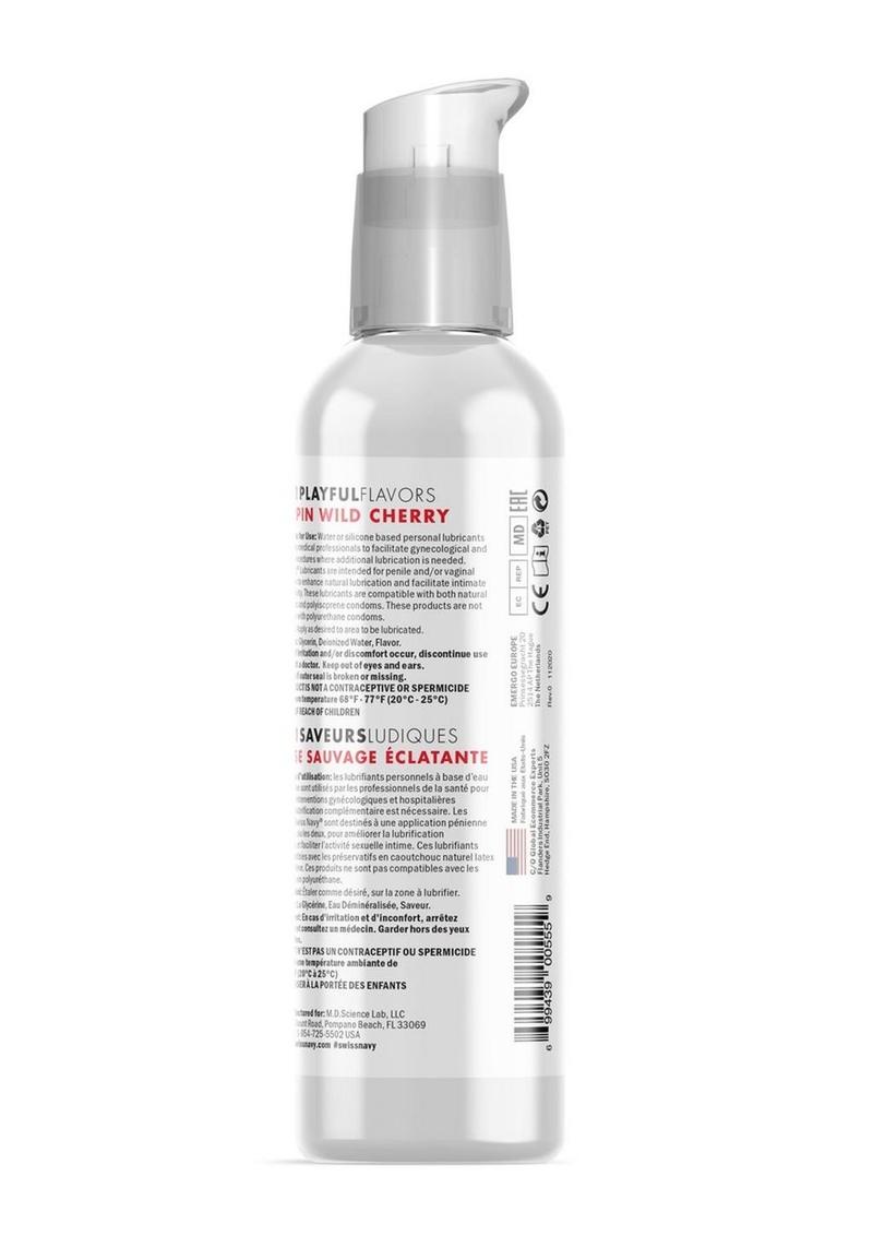 Swiss Navy 4 In 1 Flavored Lubricant 4oz - Poppin Wild Cherry Swiss Navy