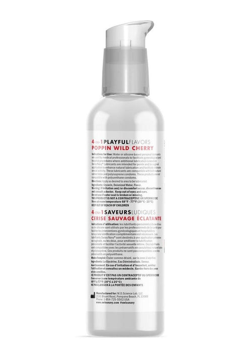 Load image 1 in gallery view. Swiss Navy 4 In 1 Flavored Lubricant 4oz - Poppin Wild Cherry