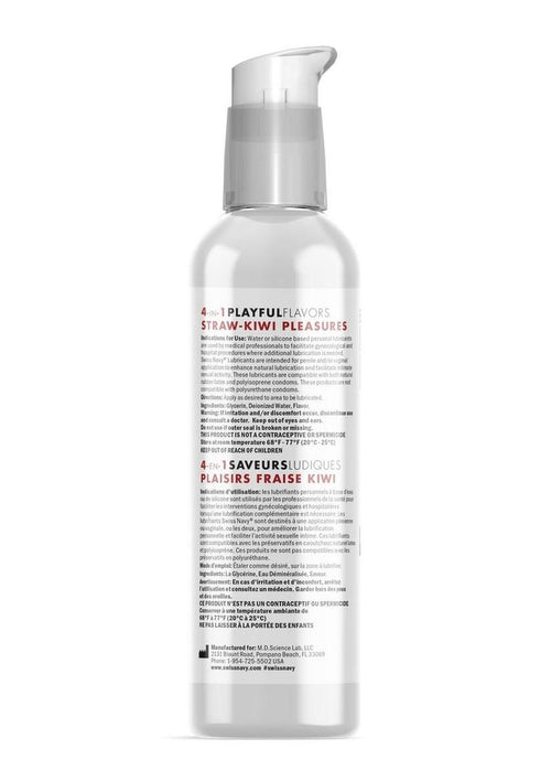 Load image 1 in gallery view. Swiss Navy 4 In 1 Flavored Lubricant 4oz - Strawberry/Kiwi Pleasure