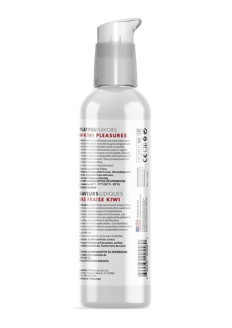 Swiss Navy 4 In 1 Flavored Lubricant 4oz - Strawberry/Kiwi Pleasure Swiss Navy