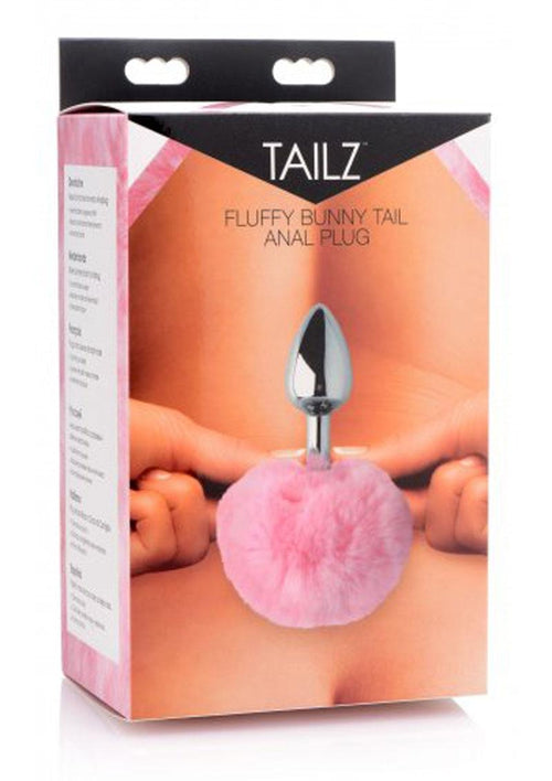 Load image 1 in gallery view. Tailz Fluffy Bunny Tail Anal Plug - Metal/Pink