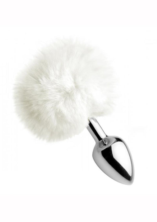 Load image 1 in gallery view. Tailz Fluffy Bunny Tail Anal Plug - Metal/White