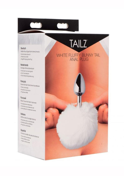 Load image 1 in gallery view. Tailz Fluffy Bunny Tail Anal Plug - Metal/White