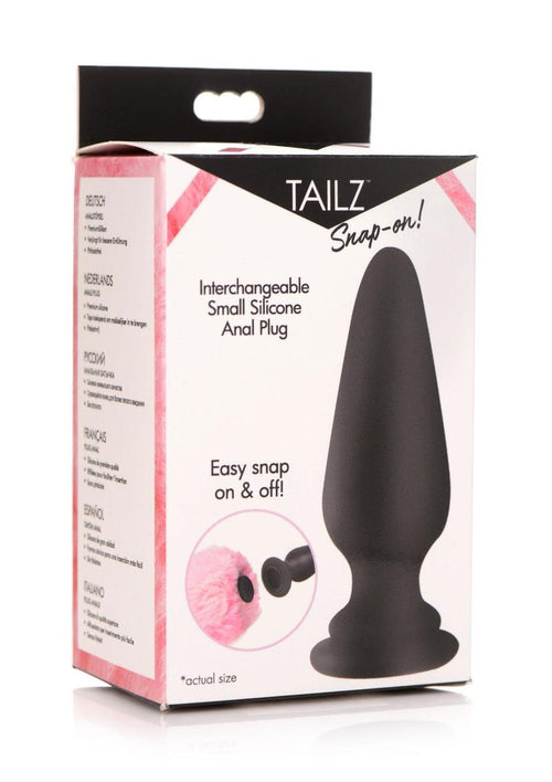 Load image 1 in gallery view. Tailz Snap-On Silicone Anal Plug - Black/Pink - Small