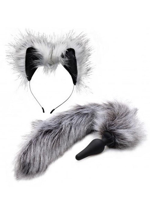 Load image 1 in gallery view. Tailz Wolf Tail and Ears - Gray/Grey - Set