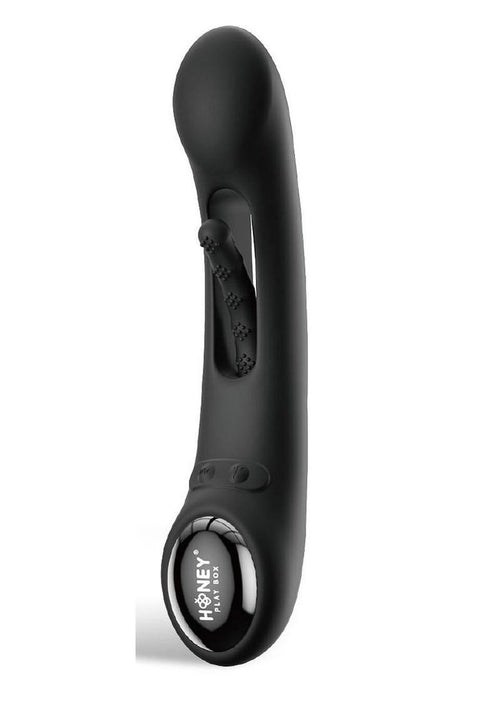Load image 1 in gallery view. Tempo Pressure Sensing App Controlled Kinky Finger Tapping Rechargeable Silicone G-Spot Vibrator - Black