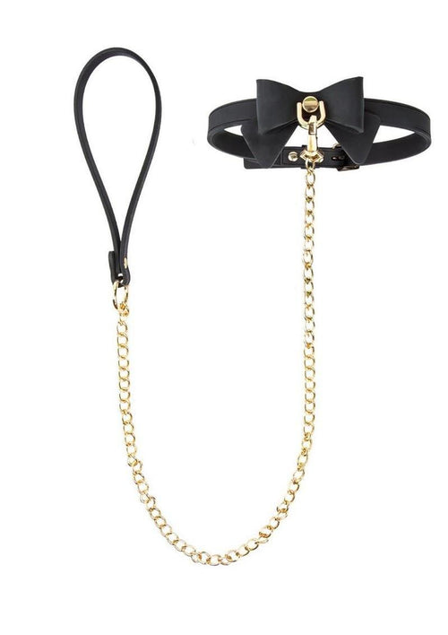 Load image 1 in gallery view. Temptasia Ardor Collar and Leash with Bow - Black