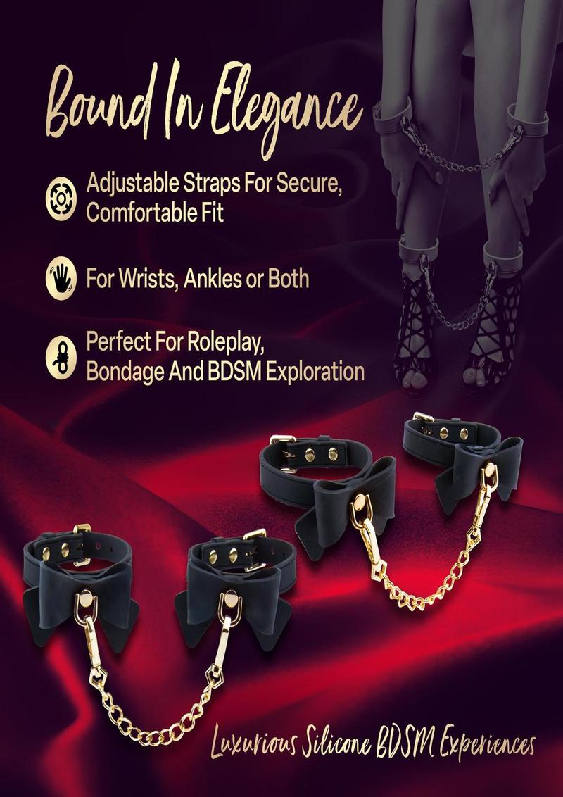 Temptasia Ardor Silicone Wrist and Ankle Restraints with Bow Temptasia