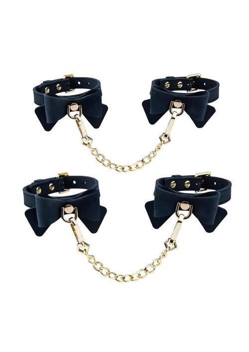 Load image 1 in gallery view. Temptasia Ardor Silicone Wrist and Ankle Restraints with Bow Temptasia
