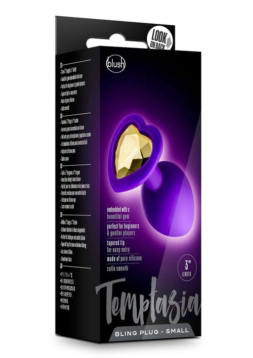 Load image 1 in gallery view. Temptasia Bling Plug Silicone Butt Plug - Purple - Small