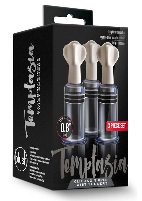 Load image 1 in gallery view. Temptasia Clit and Nipple Twist Suckers - Clear - Set Of 3