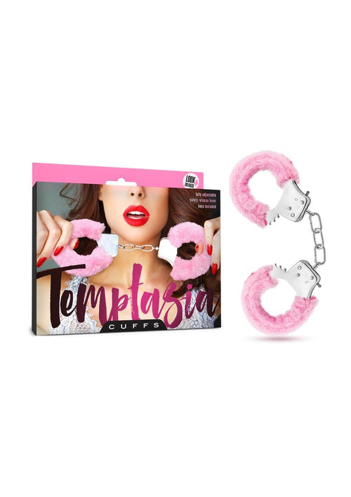 Load image 1 in gallery view. Temptasia Faux Fur Cuffs - Pink