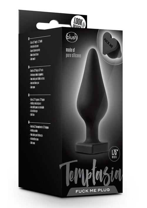 Load image 1 in gallery view. Temptasia Fuck Me Silicone Butt Plug - Black