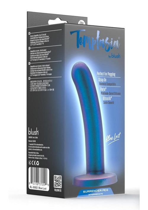 Load image 1 in gallery view. Temptasia Surrender Peg Silicone Dildo - Intermediate - Blue Lust - Blue