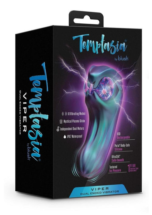 Load image 1 in gallery view. Temptasia Viper Rechargeable Dual End Vibrator - Dark Millenia - Purple