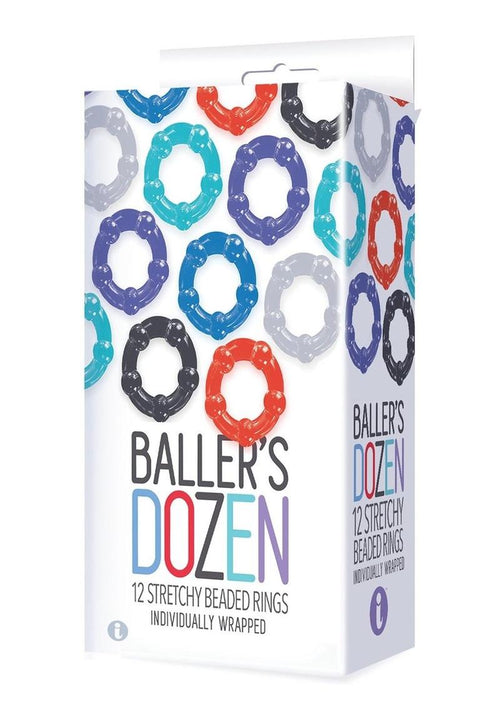 Load image 1 in gallery view. The 9's - Baller's Dozen Beaded Cockrings - Assorted Colors - 12 Per Pack