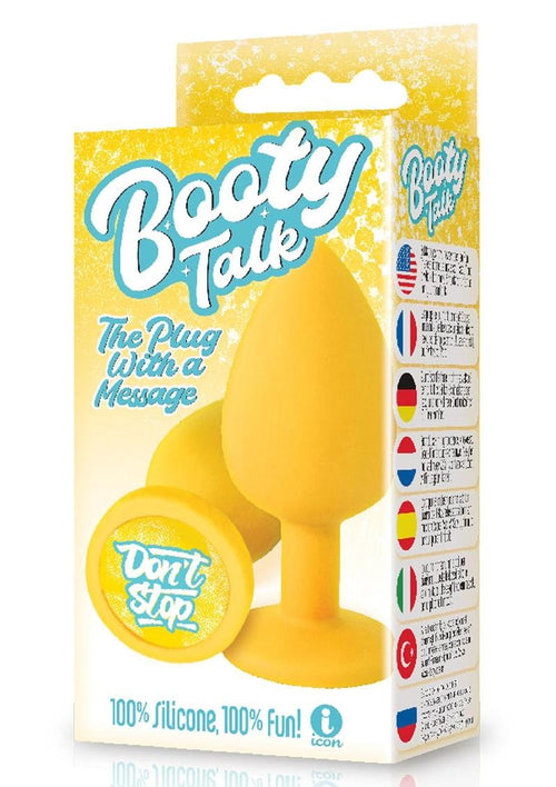 Load image 1 in gallery view. The 9's - Booty Talk Silicone Butt Plug Don't Stop - Yellow