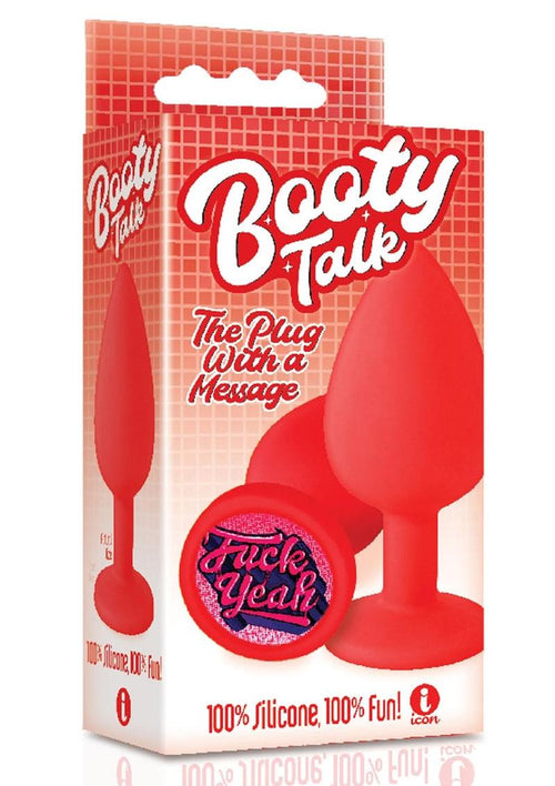 Load image 1 in gallery view. The 9's - Booty Talk Silicone Butt Plug F Yeah - Red
