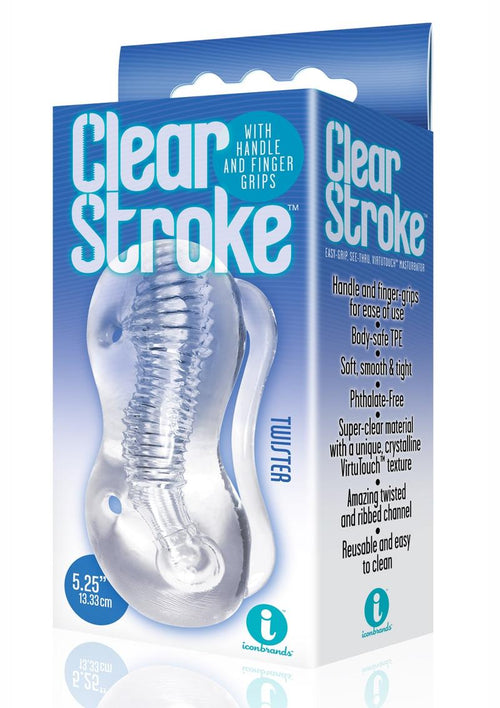 Load image 1 in gallery view. The 9's - Clear Stroke Twister Masturbator - Clear - 5.25in