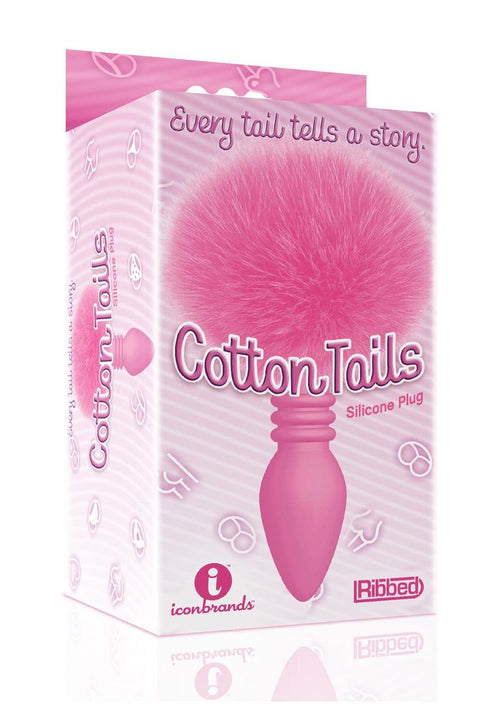 Load image 1 in gallery view. The 9's - Cottontails Silicone Ribbed Bunny Tail Butt Plug - Pink