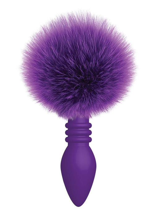 Load image 1 in gallery view. The 9's - Cottontails Silicone Ribbed Bunny Tail Butt Plug - Purple