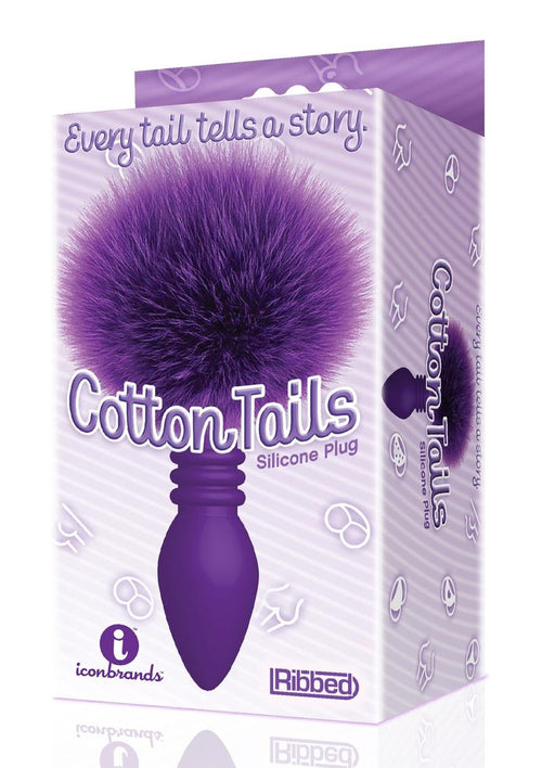 Load image 1 in gallery view. The 9's - Cottontails Silicone Ribbed Bunny Tail Butt Plug - Purple